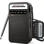 Meikoko Portable Radio AM FM, Loud Speaker Transistor Radio with 3.5mm Headphone Jack, Personal Radio for Long Trips, Pocket Radio for Indoor,Outdoor,Emergency Use Perfect Gift for Seniors,kids,Black