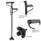 thumbnail image 1 of Bastón Plegable Retráctil Antideslizante Higoodz Doble en T Negro con luz LED Ajustable 4 Niveles, 1 of 5