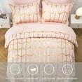 thumbnail image 2 of Davulos Pink Queen Comforter Set 7 Pieces,Geometric Luxury Bed in a Bag for Bedroom,Bedding Sets with Comforters,Sheets,Pillowcases & Shams, 2 of 9