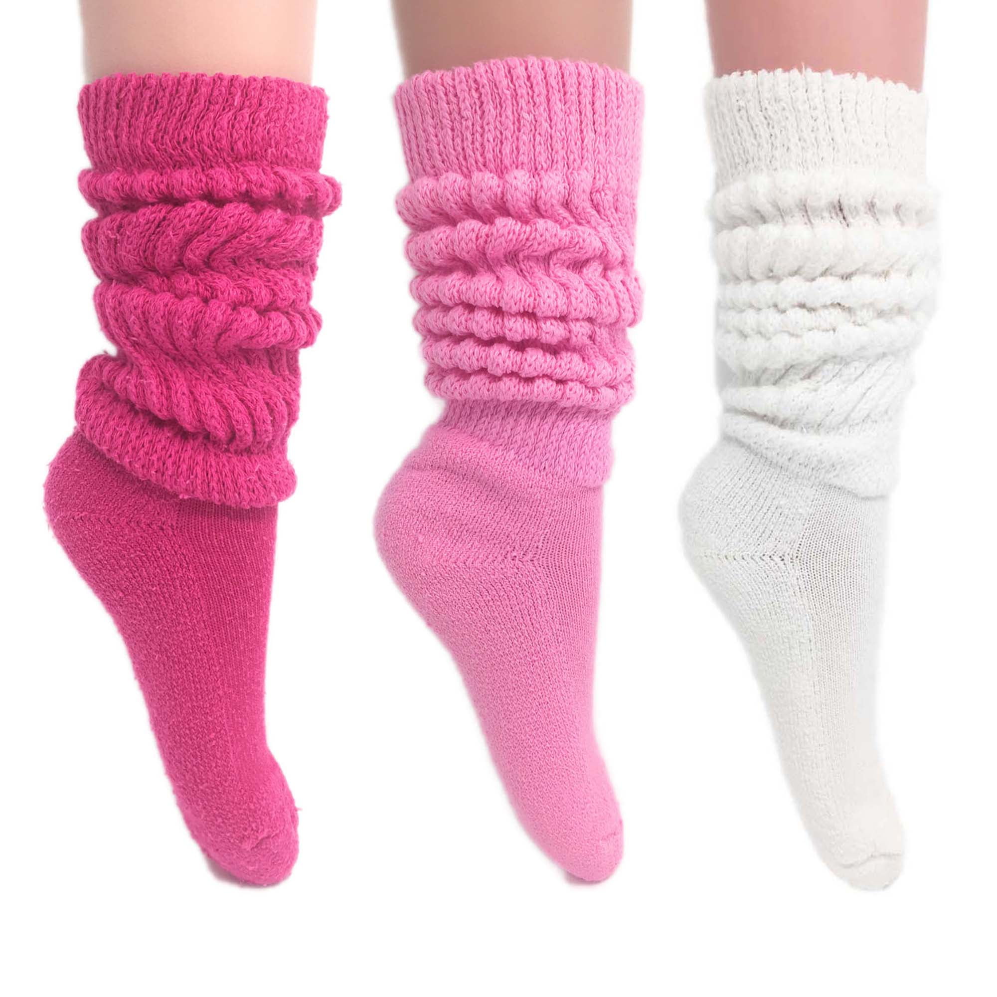 Pack of 3 Pairs Brown Pink and Light Blue Slipper Socks Size 9-11 