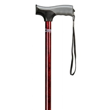Carex Adjustable Walking Cane, Soft Grip Derby Handle, Wrist Strap, All Occasions, 250 lb Capacity