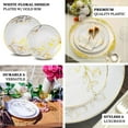 thumbnail image 5 of Efavormart Set of 20 Lavender Lilac Plastic Party Plates With Metallic Gold Floral Design, Disposable Round Dinner and Dessert Plates - 8",10", 5 of 11