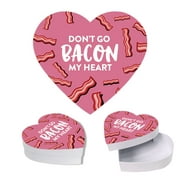 Koyal Wholesale Valentine's Day Heart Shaped Gift Box with Lid, Don't Go Bacon My Heart, Reusable Heart Box, 1-Pack