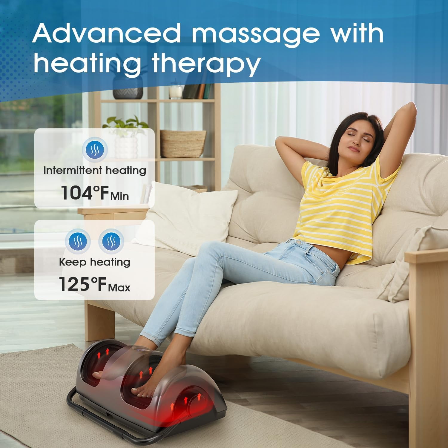 TISSCARE Shiatsu Foot Massager with Heat: FSA HSA Eligible Foot Massager for Plantar Fasciitis, Neuropathy, Circulation and Pain Relief, Massage Feet/Leg/Calf/Ankle at Home/Office