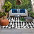 thumbnail image 2 of Black White Checkered Outdoor Rug for Patio/Deck/Porch, Non-Slip Large Area Rug 6 x 9 Ft, Farmhouse Buffalo Plaid Botanical Indoor Outdoor Rugs Washable Area Rugs, Camping Rug Carpet Runner, 2 of 8
