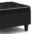 thumbnail image 6 of Simpli Home Harrison 34" Transitional Rectangle Coffee Table Ottoman in Black Faux Leather, 6 of 8