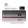 thumbnail image 5 of AULA F108 Pro, 104-Key Wireless Hot Swappable Mechanical Gaming Keyboard, RGB, Knob, 8000 mAH Battery, Digital Screen, 5 of 8