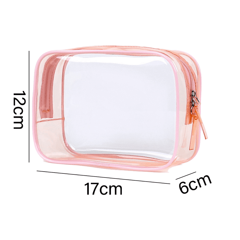 Clear Cosmetics Bag Toiletry Bag, Large Clear Travel Bag for Toiletries,  Waterproof & Draining Transparent Makeup Bag Tote Bag, Carry On Airport