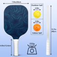 thumbnail image 4 of Pickleball Paddles Set Of 2, Fiberglass Surface, Adventure Map Print, 4 Balls & Bag, 4 of 5