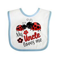 Inktastic My Uncle Loves Me with Cute Ladybugs Boys or Girls Baby Bib