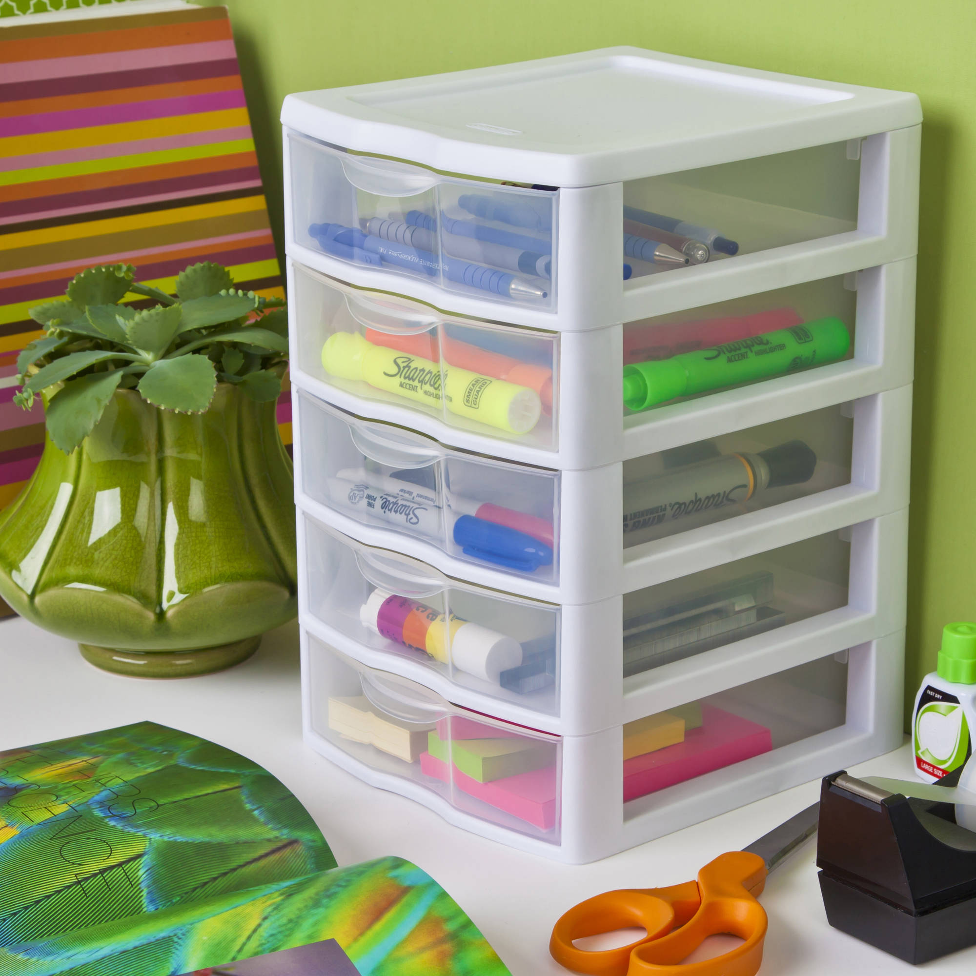 Sterilite Small 5 Drawer Unit- White (Available in Case of 4 or Single Unit)