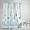 thumbnail image 5 of Coastal Shower Curtain for Bathroom Underwater World Marine Life Print Bath Curtain, Polyester Fabric Water-Repellent, 5 of 6