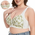 thumbnail image 4 of XFHLMJFF Women's Bra Plus Size No Underwire Floral Printed Vest Lace Front Buckle Button Without Underwire, 4 of 9