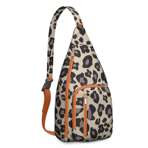 Waterproof Hiking Sling Backpack for Women – Lightweight Crossbody Bag with Adjustable Strap, Chest Bag for Travel & Outdoor Adventures – Leopard & Cheetah Print