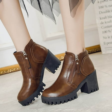 

AXXD High-Heels Mid Mid-Calf Boots Boots Knee-High Thanksgiving Day Fall Autumn White Boots Slouch Women Shoes Couples Women Shoes For Clearence