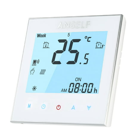 Anself 3A 110~240V Water Heating Energy Saving WIFI Smart Thermostat with Touchscreen LCD Display Durable Programmable Temperature Controller Good Quality Home Improvement Product Thermostat for (Best Touch Screen Programmable Thermostat)