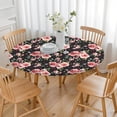 thumbnail image 3 of Pioneer Flower Floral Print Pattern Round Fitted Tablecloth with Elastic Edge,Dining Table Cover Waterproof,Outdoor Round Tablecloth for Camping,Dining,Indoor and Outdoor, 3 of 7