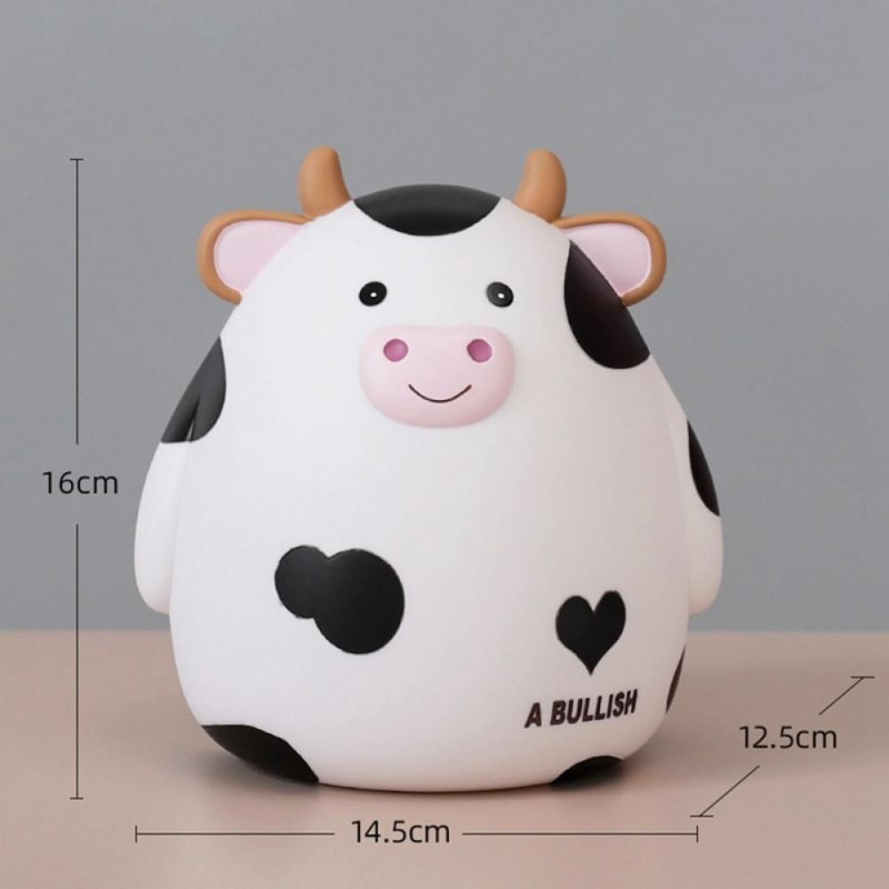 Praeter Cute Cartoon Cow Piggy Bank Home Decoration Can Save Take Piggy  Bank Gift, White 