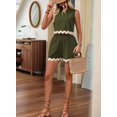 thumbnail image 5 of Womens 2 Piece Vacation Outfits Lounge Sets Casual Cropped Tank Tops Shorts Matching Set Green S, 5 of 6