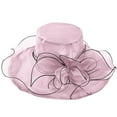 thumbnail image 5 of Womens Derby Hats, Audhol Vintage Organza Church Hats Elegant Fascinator Tea Party Wedding Hat Women's Big Flower Shade English Lady Elegant Temperament Sun Hat Fancy Hats for Women Purple One Size, 5 of 5