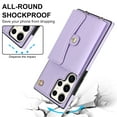 thumbnail image 6 of Allytechgroup Slim Wallet Case for Samsung Galaxy S25 Ultra, Kickstand Card Slots Cover with Wrist & Crossbody Shoulder Strap for Women Girls, Shockproof Non-Slip Soft TPU Back Case, Purple, 6 of 10