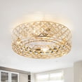 thumbnail image 2 of ALKAFY 19-inch Crystal Caged Ceiling Fan with Light & Remote Control, 7 ABS Blades for Bedroom Dining Room Kitchen Living Room, 2 of 7