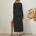 thumbnail image 5 of LYXSSBYX Fall Dresses for Women Long Sleeve Women Fashion Solid Color Long Sleeve Split Buttons Casual Long Dress, 5 of 9