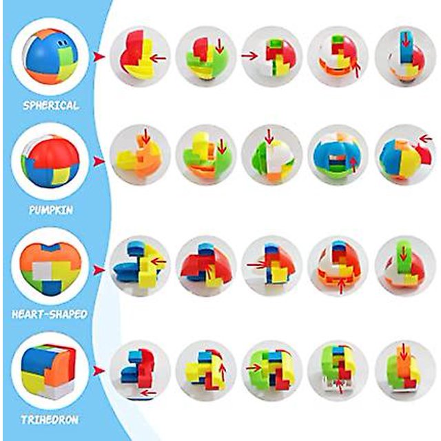 Rellenos de bolsas de fiesta para ni?os, 10 piezas de plástico Burr Puzzles Juguetes entrelazados Cubo mágico colorido, Juguetes de rompecabezas para ni?os, Juguetes de acertijos, Favores de fiesta LingWen 1327534309911