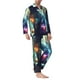 thumbnail image 2 of Balery Cosmic Cat In Window Pijama para Hombre de Dos Piezas con Manga Larga, Conjunto de Dormir y Descanso Suave con Bolsillos-X-Large, 2 of 7