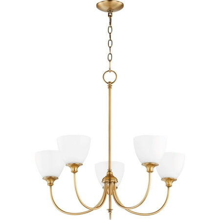 

Chandeliers 5 Light With Aged Brass Finish Medium Base Bulb Type 27 inch 300 Watts