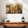 thumbnail image 2 of Elephant Stock Rustic Landmark World Map Wall Art - Horizontal Multi Panel Canvas - Living Room Wall Decor - Hobbies And Lifestyle Multi Panel - Brown And Orange Decor - 23" x 14", 2 of 4