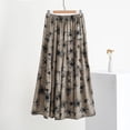 thumbnail image 2 of Levmjia Womens Midi Skirt Bohemian Printed Elastic Waist Pleated Flowy Skirt Soft Breathable Casual Bottoms For Beach Daily Dating Vacation Spring Summer Wear, 2 of 5