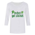 thumbnail image 4 of GaThRRgYP Blouses for Women 2025 Womens Plus Size $5,Women's St. Patrick's Day Printed Crew Neck 3/4 Sleeve T-Shirt Loose Tops White XXL, 4 of 4