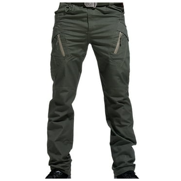 RYRJJ Men's Casual Cargo Work Pants Outdoor Lightweight Hiking Trousers Waterproof Ripstop Tactcial Pants for Men with Multi Pockets(Green,XXL)