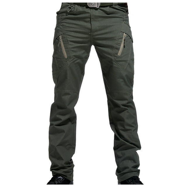 cllios Men's Cargo Pants Plus Size Multi Pockets Pants Outdoor Work Trousers Comfortable Camping Cargo Pants