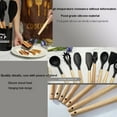 thumbnail image 6 of 12Pcs Silicone Kitchen Utensils Cooking Wooden Handle Non Stick Pot Kitchenware Set Storage Bucket Silicone Kitchen Utensils, 6 of 9