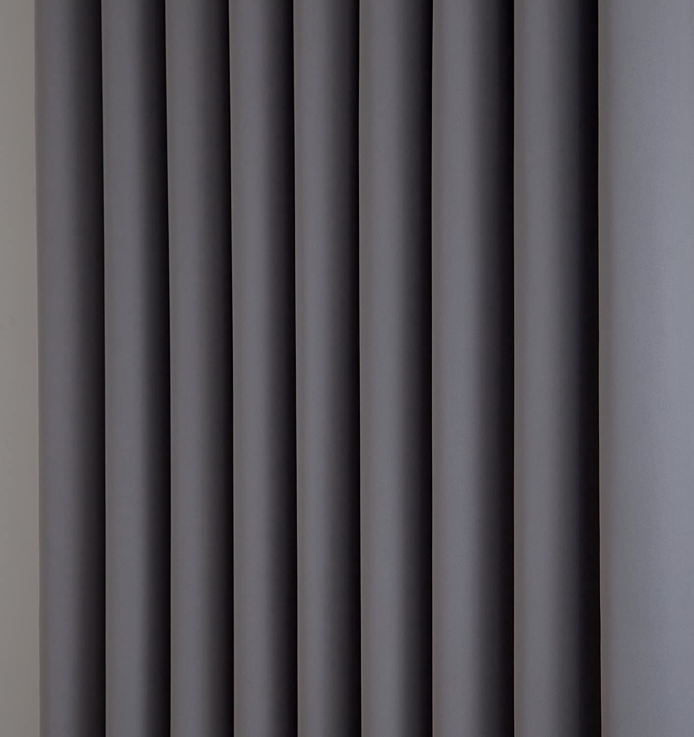 DecoSource - 2 Wall-to-Wall Blackout Grommet Curtains Panels - 108 Inch Long with Tiebacks - Total Size 216 Inch Wide 108 Each Panel - Solid Thermal Insulated 108" x 108", Light Grey