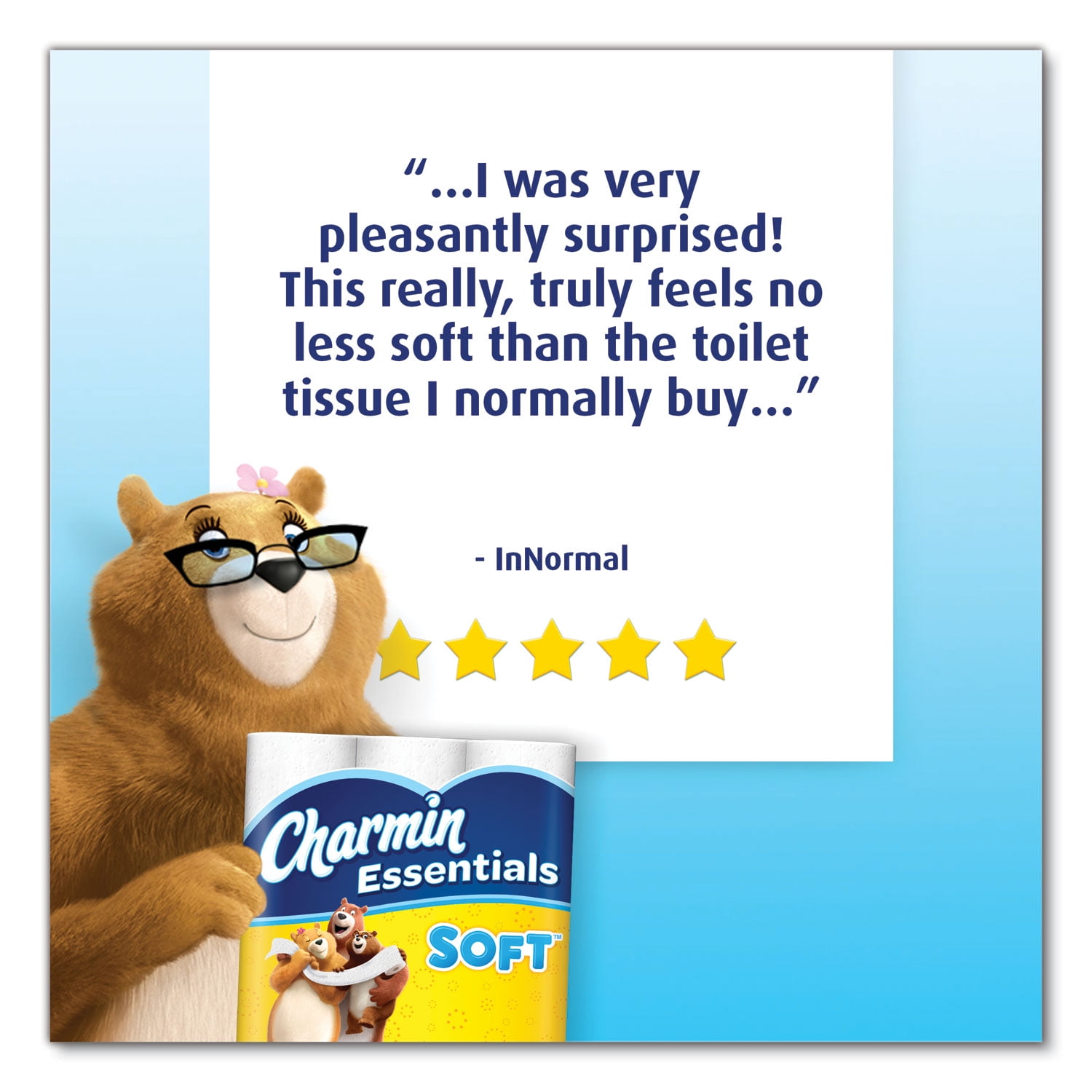 Charmin Essentials Soft Toilet Paper, 12 Mega Rolls