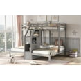 thumbnail image 4 of EUROCO Twin over Twin & Twin Bunk Bed with Staircase and Drawers for Kids Teens Bedroom, 3-in-1 Bunk for More Kids, Storage Staircase, Gray, 4 of 11