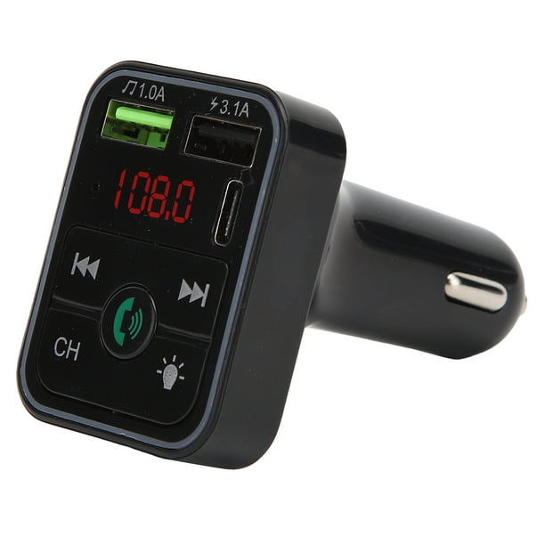 Reproductor MP3 para coche F2 con luz ambiental, Bluetooth y transmisor FM, reproductor multifuncional para coche