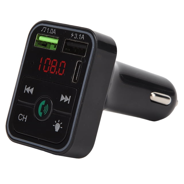 Reproductor MP3 para coche F2 con luz ambiental, Bluetooth y transmisor FM, reproductor multifuncional para coche