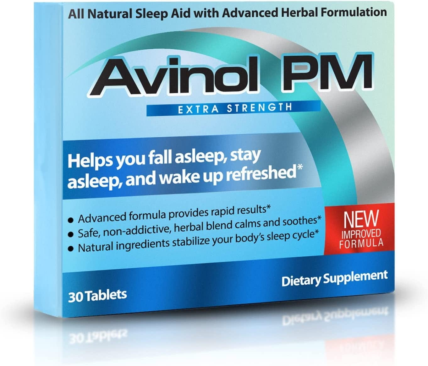 Avinol PM Extra Strength Natural Sleep Aid Herbal Formula 2 Pack (60 Count)