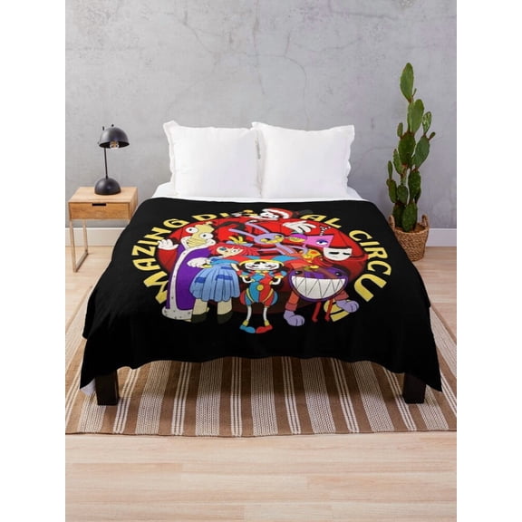The Amazing Digital Circus Characters Flannel Blanket, Soft & Warm Cozy Bed Throw - Size 30x40