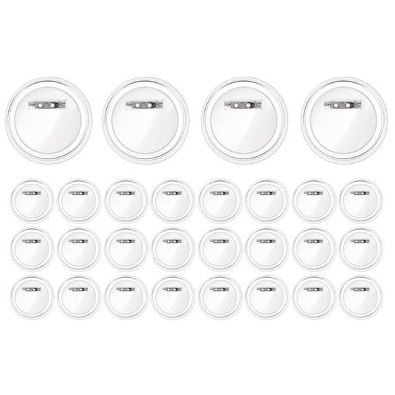 28 Pcs Photo Buttons 3 Inch Clear Button Pins Bulk for Picture, Custom Blank Pins, Acrylic Making Kit