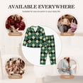 thumbnail image 5 of Goofa Green Squares Printed Women’s 2 Piece Pajama Set Super,Pajamas Women's Long Sleeve Sleepwear Soft Button Down Loungewear Pjs Lounge Set Nightwear-X-Large, 5 of 9