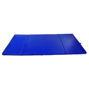 Soozier 10' x 4' x 2" PU Leather Folding Gymnastics / Martial Arts Mat - Blue