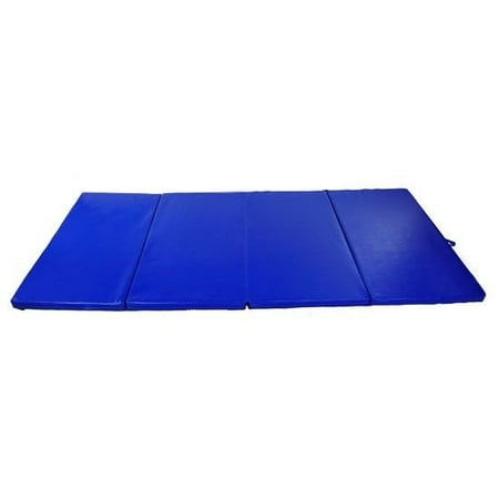 Soozier 10' x 4' x 2" PU Leather Folding Gymnastics / Martial Arts Mat - Blue