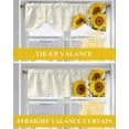 thumbnail image 6 of Sunflower Tie Up Valances Curtain, Adjustable Kitchen Countryside Yellow Flower Valances for Windows Decor, Rod Pocket Short Curtains Set for Bedroom/Bathroom, 42"x12", 6 of 8
