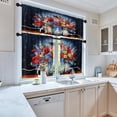 thumbnail image 2 of 4th of July Kitchen Curtains Painting Window Curtains Valance and Tier Set 36 Inch, Patriotic Flower Pot American Flags Rod Pocket Short Tier Curtain for Room, Independence Day Kitchen Decor, 2 of 6