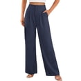 thumbnail image 2 of Tawop Womens Pants Petite Elastic Pants for Women Women's Dress Pants with Pockets Business Casual Pants Strechy Utility Straight Slacks Female Office Pull on Trousers, 2 of 8